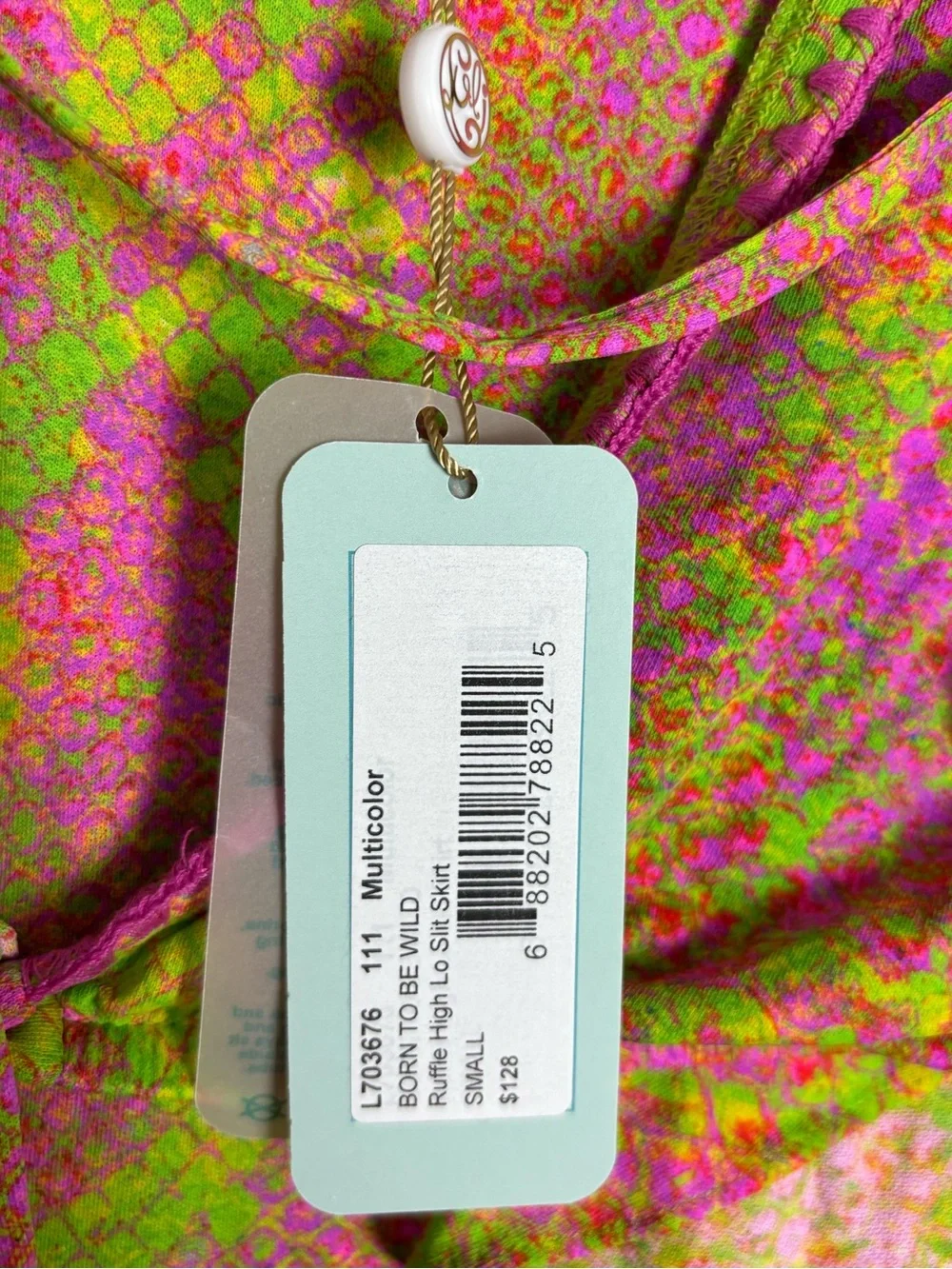 Luli Fama‎ Pink & Lime Born to Be Wild Tie-Front Two-Piece Cover-Up Set Small